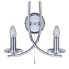 Applique Industrial-Nordico Ascona Acciaio Cromo Vetro 2 Luci E14