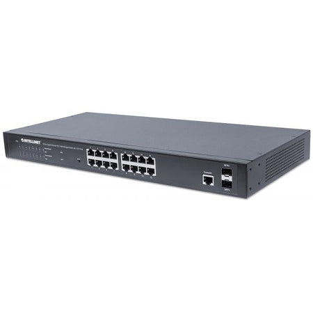 Switch Gigabit Ethernet 16 Porte PoE+ Web Managed con 2 Porte SFP