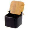 Barattolo Ceramica Tappo Legno Bambu Sale Zucchero Caffe Saliera 0,7lt Nero
