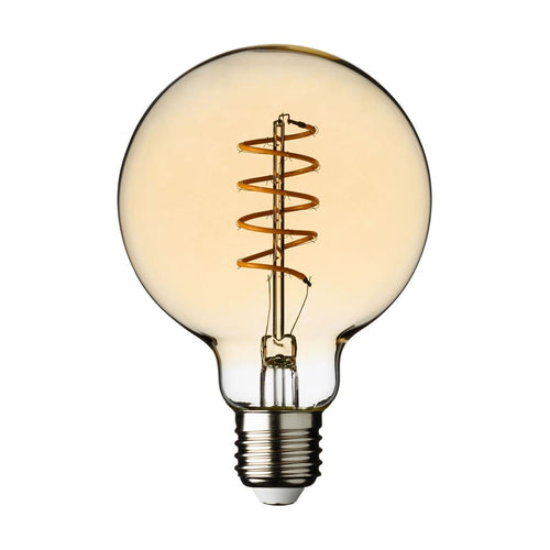 Lampadina di ricambio con filamento a led vintage globo e27 per catena da esterno (spirale - globo piccolo )