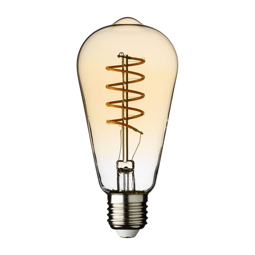 Lampadina di ricambio con filamento a led vintage globo e27 per catena da esterno (spirale - edison)