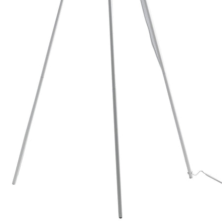 Piantana Treppiedi Bianca Metallo Paralume Tessuto Lampada da Terra Moderna E27