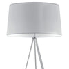 Piantana Treppiedi Bianca Metallo Paralume Tessuto Lampada da Terra Moderna E27