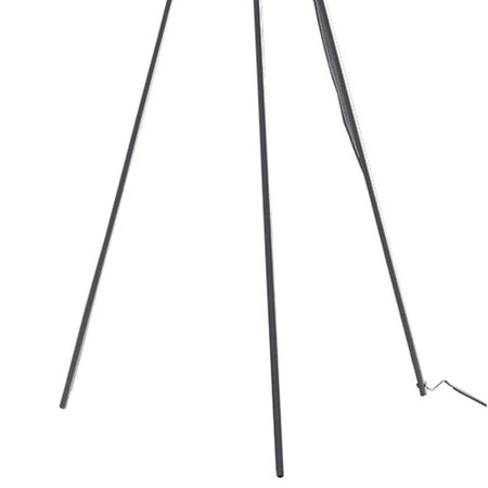 Lampada da Terra Treppiedi Grigia Metallo Paralume Tessuto Inteno Moderno E27