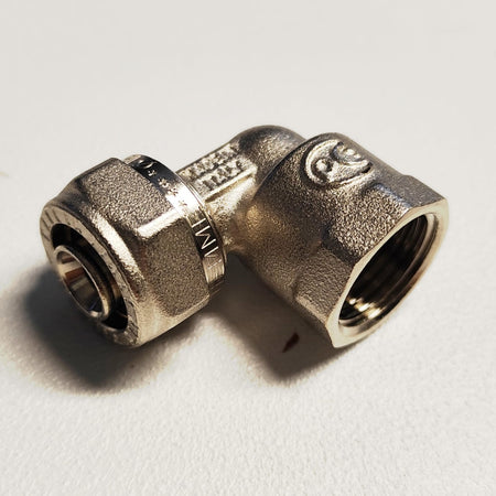 Raccordo 20x3/4'' curvo gomito F femmina a stringere per tubo multistrato