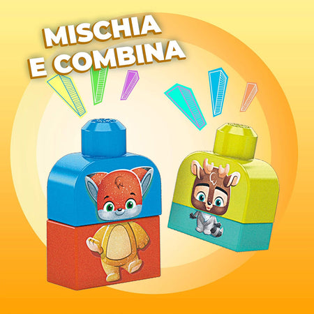 Mega Bloks First Builders Amici del Bosco Bio Contiene 70 Blocchi da Costruzione