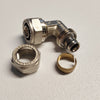 Raccordo 20x20mm curvo gomito doppio a stringere per tubo multistrato
