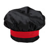 Cappello Toque Nero con Inserti Rosso Regolabile Cappello Chef