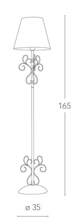 Piantana Elegante Bianca Metallo Cristallo K9 paralume Tessuto Lampada da Terra Classica E27