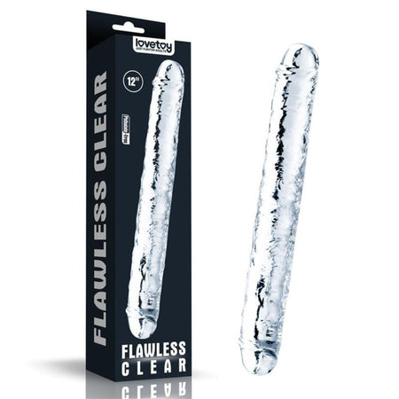 Dildo doppio anale vaginale LOVETOY FLAWLESS CLEAR DOUBLE DILDO 30 cm