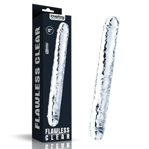 Dildo doppio anale vaginale LOVETOY FLAWLESS CLEAR DOUBLE DILDO 30 cm