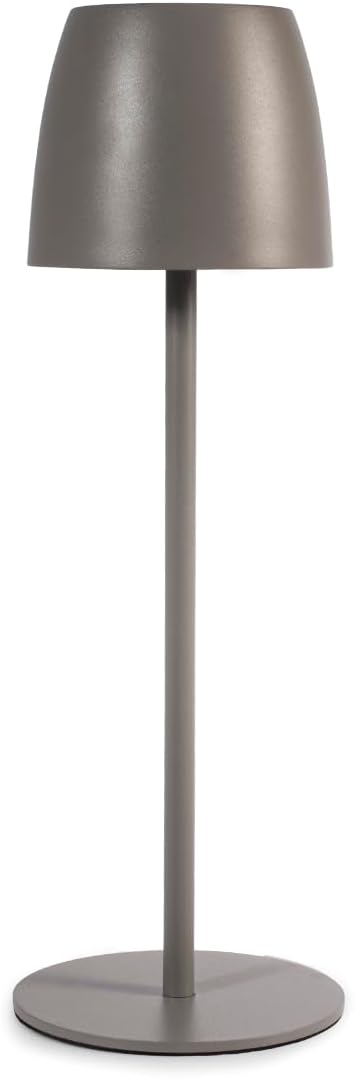 Lampada eureka da tavolo in metallo tortora cm 38H&H