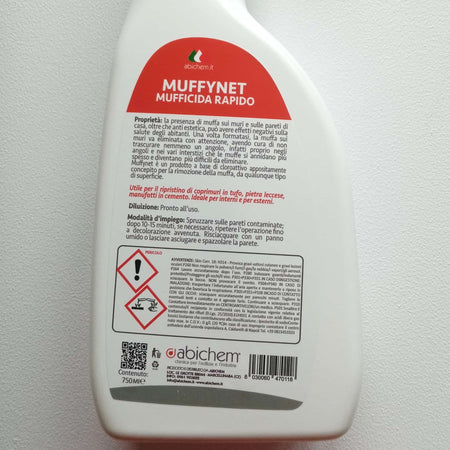 Abichem 1lt MUFFYNET mufficida rapito per la rimozione di muffa su pareti