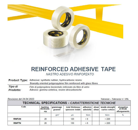Nastro adesivo trasparente rinforzato tramato 50mm x 50mt