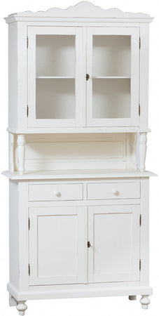 Biscottini Biscottini Vetrina Credenza Shabby Chic Legno Massello Tiglio 107x43x238 Italy