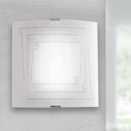 Applique Decoro Glitterato Quadrata Vetro Lampada a Parete Moderna E27