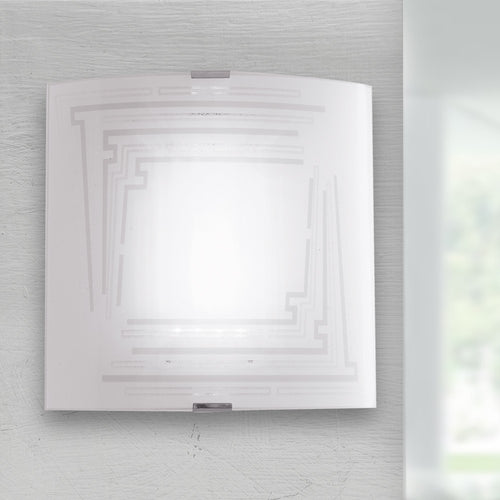 Applique Decoro Glitterato Quadrata Vetro Lampada a Parete Moderna E27