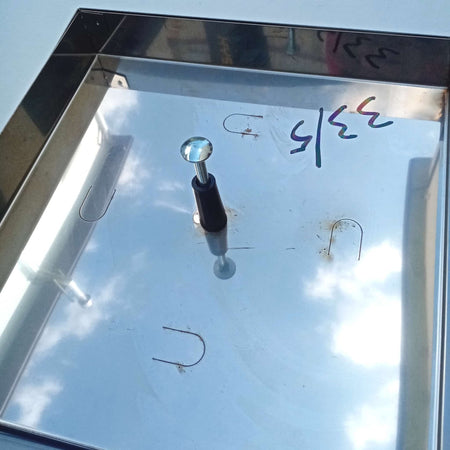 Sigillo 230 x 230 x H 50mm chiusino di acciaio inox leggero da riempimento