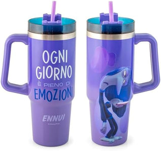 Mug termico in acciaio inox 18/10 con cannuccia inside out noia lt 0,9H&H