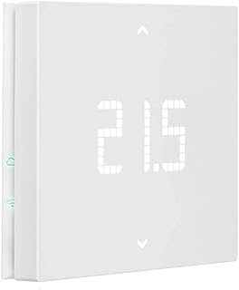 Vimar 02912 Termostato WiFi da parete, compatibile con assistenti vocali Alexa e Google, riscaldamento e condizionamento ON/OFF e PID, gestione locale e da App View, Bluetooth, retroilluminazione LED