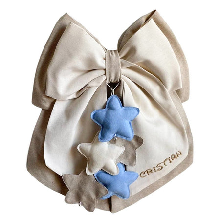 Fiocco nascita in cotone personalizzabile fatto a mano 35 x h 40 cm "Made in Italy"