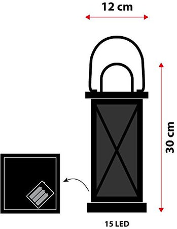 Lanterna a batteria effetto 3D a led bianca h 30 cm luce fissa