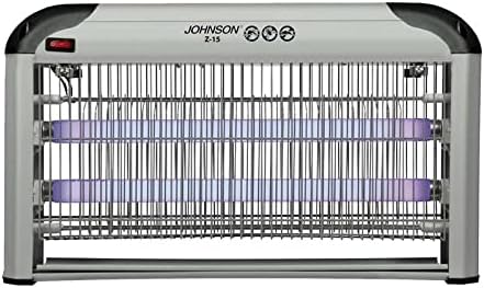 Johnson Z15 Antizanzare Elettrico 50mq 2 Lampade UV Sicuro e Silenzioso Design Moderno Cattura Zanzare e Insetti Volanti