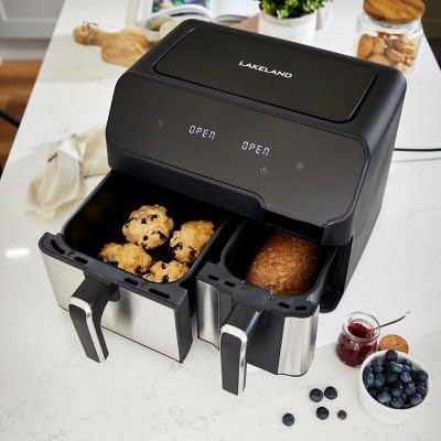 Friggitrice ad aria elettrica "Eldorada dual" ideale per tutti i tipi di frittura, capacità 5,5 + 3,5 litri