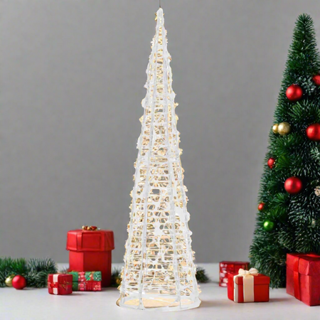 Albero cono in metallo con luce LED per decorazioni natalizie
