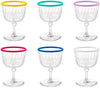 Set 6 calici in acrilico trasparente con ring colorato cl25H&H