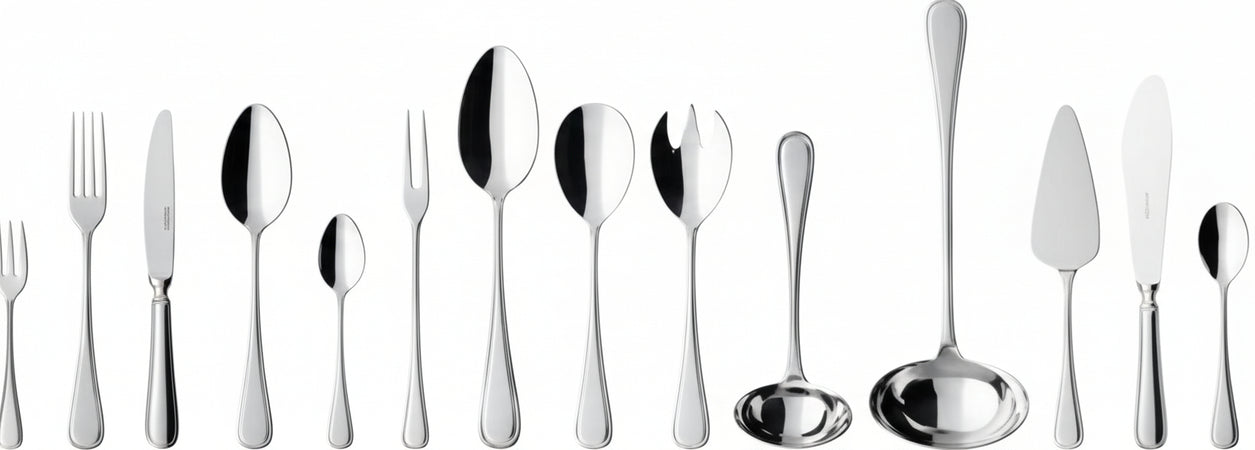 Villeroy & Boch Kreuzband-Septfontaines Servizio Tavola, 70 Pezzi Mestolo, Acciaio - 18 / 10, Argento