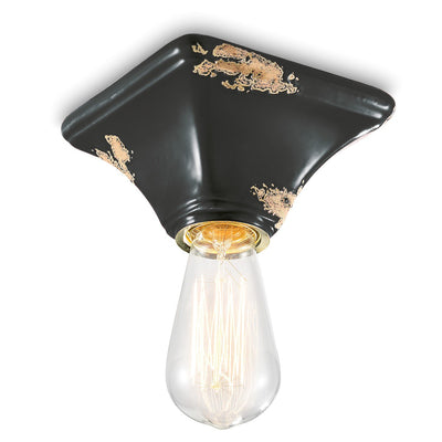 Plafoniera rustica Ferroluce Retrò VINTAGE C135 E27 LED ceramica lampada soffitto