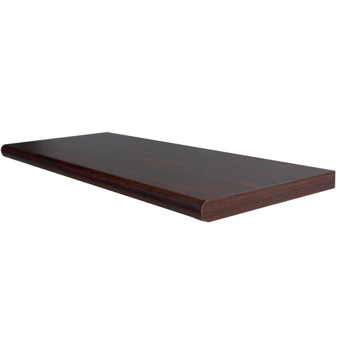 Mensola da muro sospesa in legno con bordo arrotondato fissaggio con tasselli a scomparsa