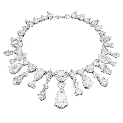 Swarovski Collana Mesmera Statement, Taglio misto, Bianca, Placcato rodio