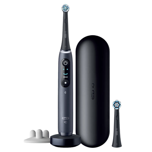 Oral-b io spazzolino elettrico ricaricabile 8s nero, 2 testine, 1 custodia da viaggio, 1 spazzolino - IO8 BLACK