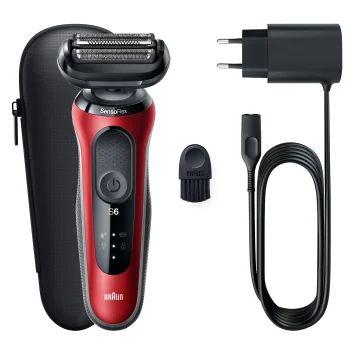 Braun series 6 61-r1000s rasoio nero, rosso