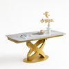 Tavolo Sirius con struttura in metallo e piano in ceramica, design moderno, 160/240 x 90 x h 75 cm