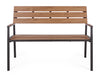 Panca da giardino Isak in acciaio e Poly wood, panchina per giardino e veranda verniciata a polvere