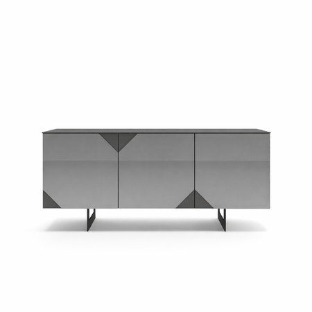 Madia "Carinae" moderna a tre ante specchiate con piede a slitta per interno