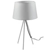 Lampada da Tavolo Treppiedi Bianco Metallo Paralume Tessuto Interno Moderno E27