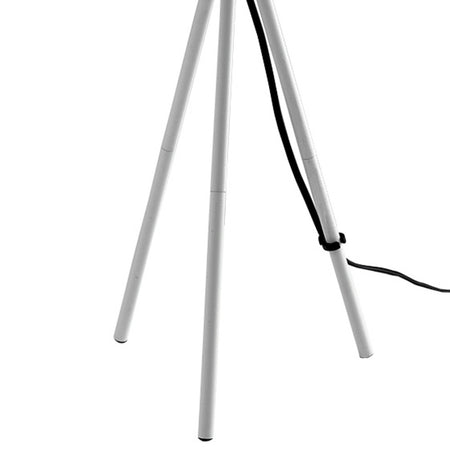Lampada da Tavolo Treppiedi Bianco Metallo Paralume Tessuto Interno Moderno E27