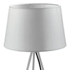 Lampada da Tavolo Treppiedi Bianco Metallo Paralume Tessuto Interno Moderno E27