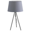 Lume Treppiedi Grigio Metallo Paralume Tessuto Lampada Scrivania Moderna E27