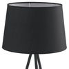 Lume Treppiedi Minimal Nero Metallo Paralume Tessuto Lampada da Tavolo Moderna E27