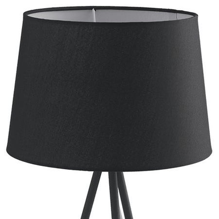 Lume Treppiedi Minimal Nero Metallo Paralume Tessuto Lampada da Tavolo Moderna E27