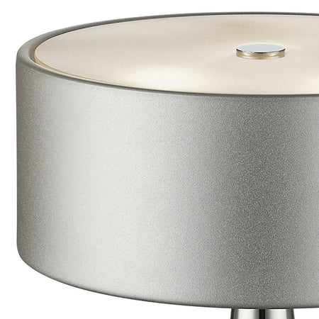 Lume Argento Moderno Fusto Alluminio Diffusore Vetro Lampada da Tavolo G9