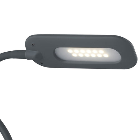 Lampada da Lettura Scrivania Silicone Grigio Metallo Plastica Comandi Touch Led 4,8 watt Luce Naturale