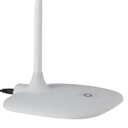 Lume Lampada Scrivania Bianca Comandi Touch Metallo Silicone Plastica Led 4,8 watt Luce Naturale