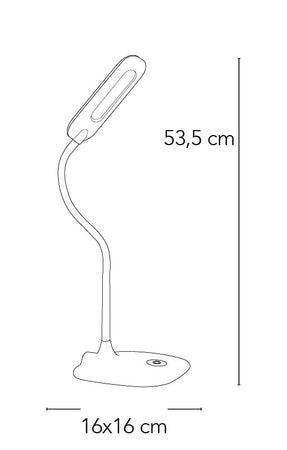 Lume Lampada Scrivania Bianca Comandi Touch Metallo Silicone Plastica Led 4,8 watt Luce Naturale