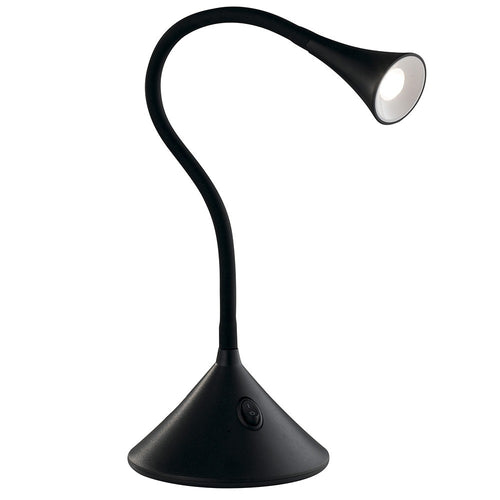 Lampada da Lettura Applique Metallo Silicone Nero Moderna Led 3 watt Luce Naturale